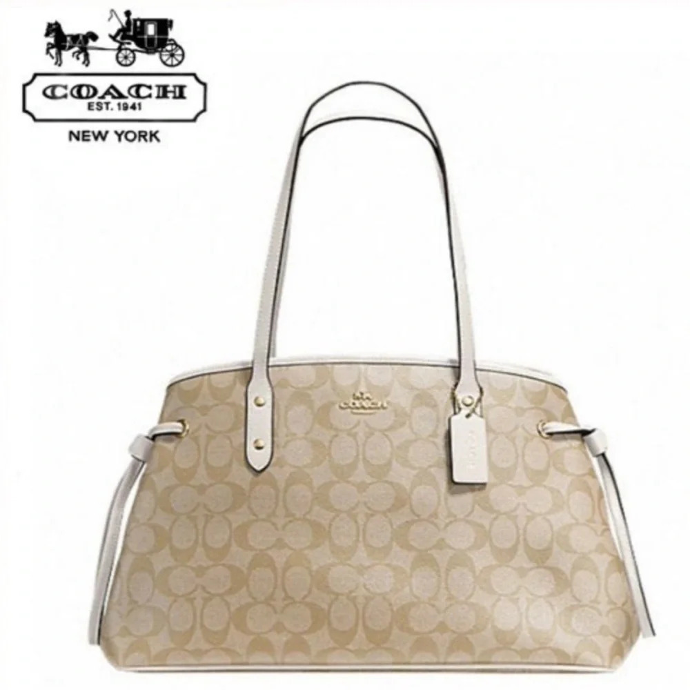 Coach Signature Drawstring Carryall Shoulder Bag F57842 TOTE BAG AUTHENTIC 100%